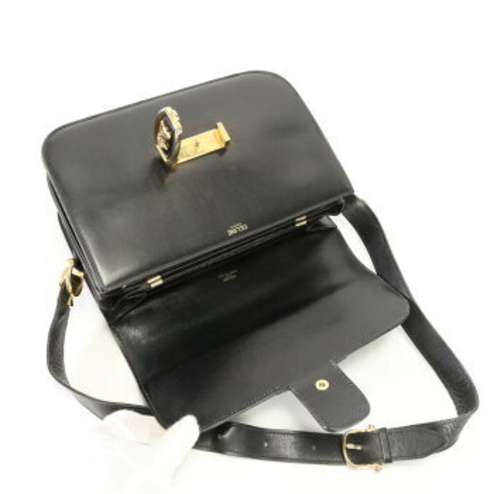 Celine Tote Bag Carriage Leather Shoulder Horse Black EFE - Picture 12 of 14